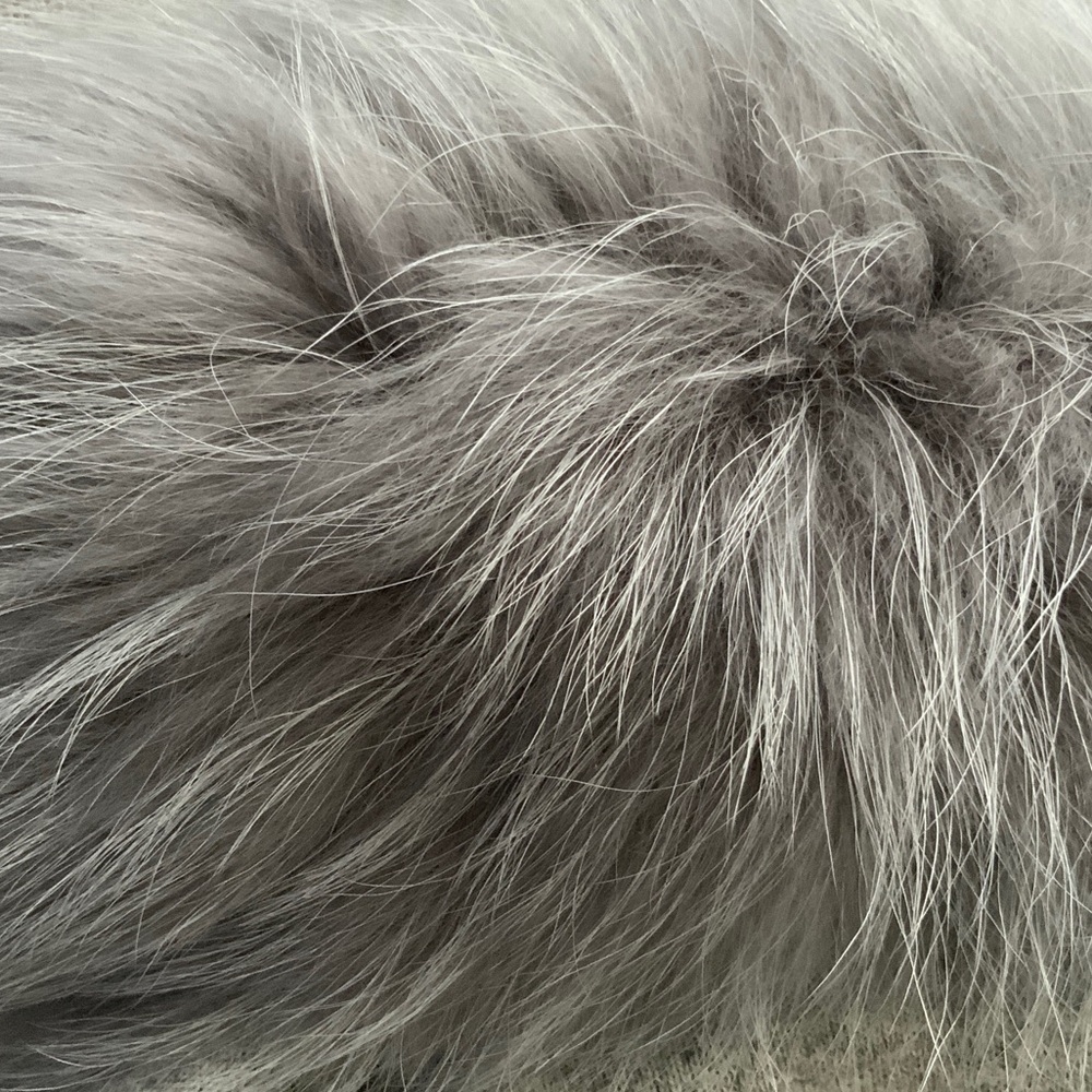 Sam-Rone Gray Wool & cashmere vest with Plush Fur Collar L-40 - Picture 5 of 6